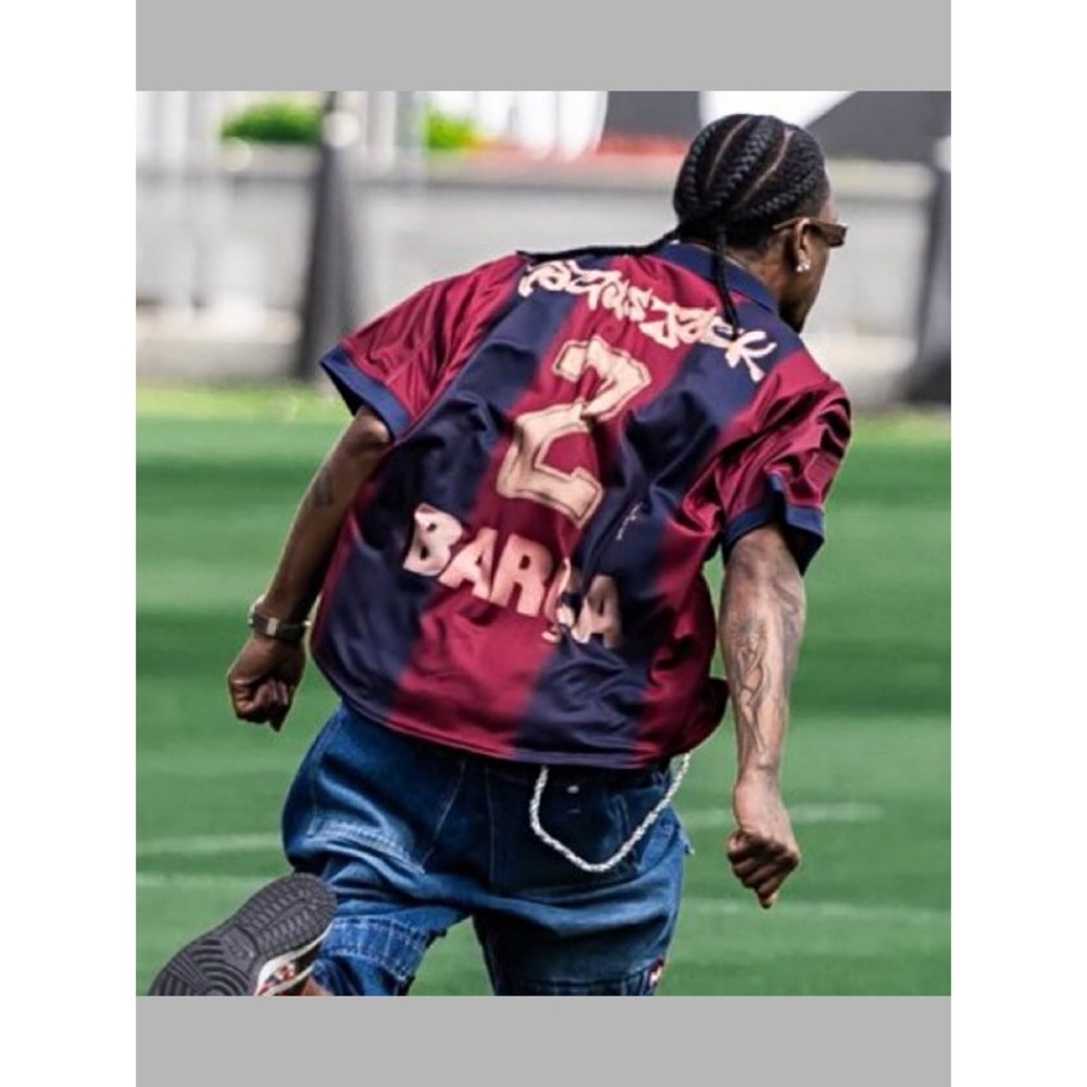 Nike Cactus Jack FCB Barca #2 Skeleton Retro Jersey Maroon Size XL New With Tags